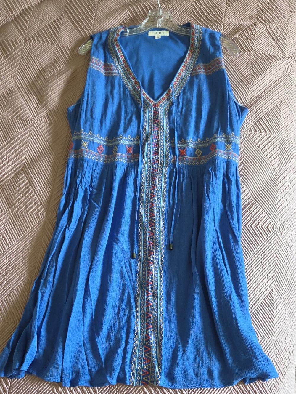 THML Royal Blue Embroidered Maxi Dress